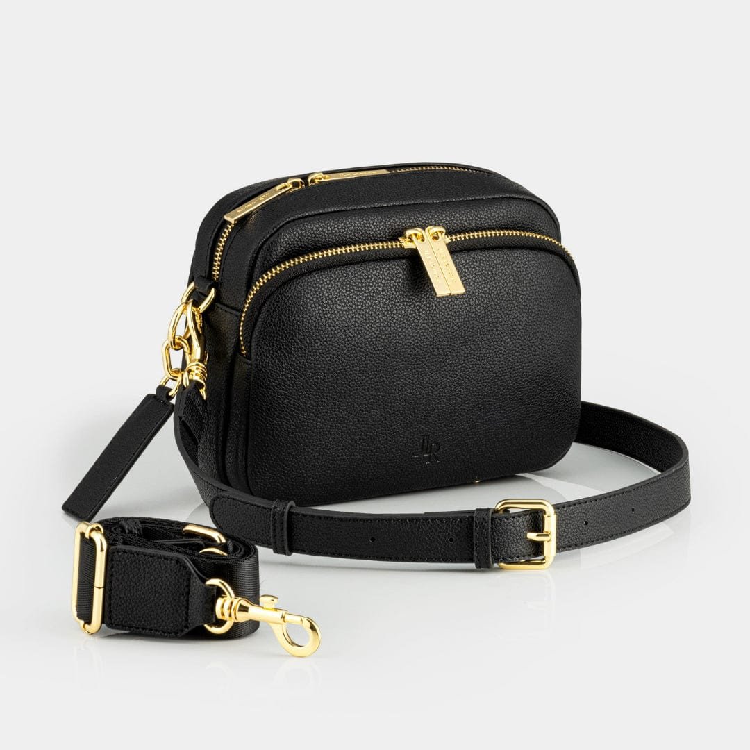 Chelsea Midi Crossbody Bag -Black Leather - Image 2