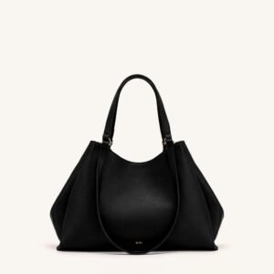 JW PEI Virelia Double Handle Tote – Vegan Leather Work Bag, Black