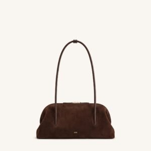 JW PEI Aveline Faux Suede Shoulder Bag – Soft Everyday Bag, Dark Brown