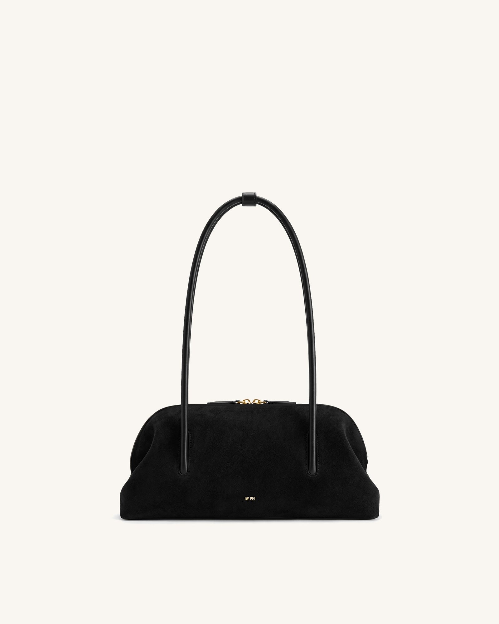 JW PEI Aveline Faux Suede Shoulder Bag – Soft Everyday Bag, Black